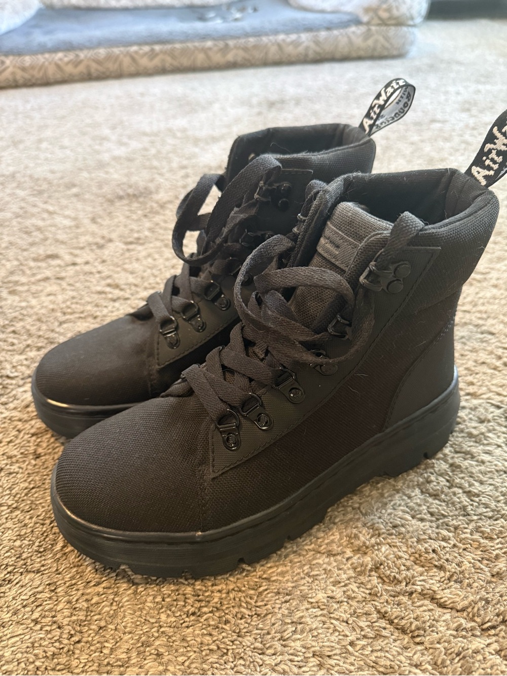 Dr. Martens Black Canvas Combat Boots